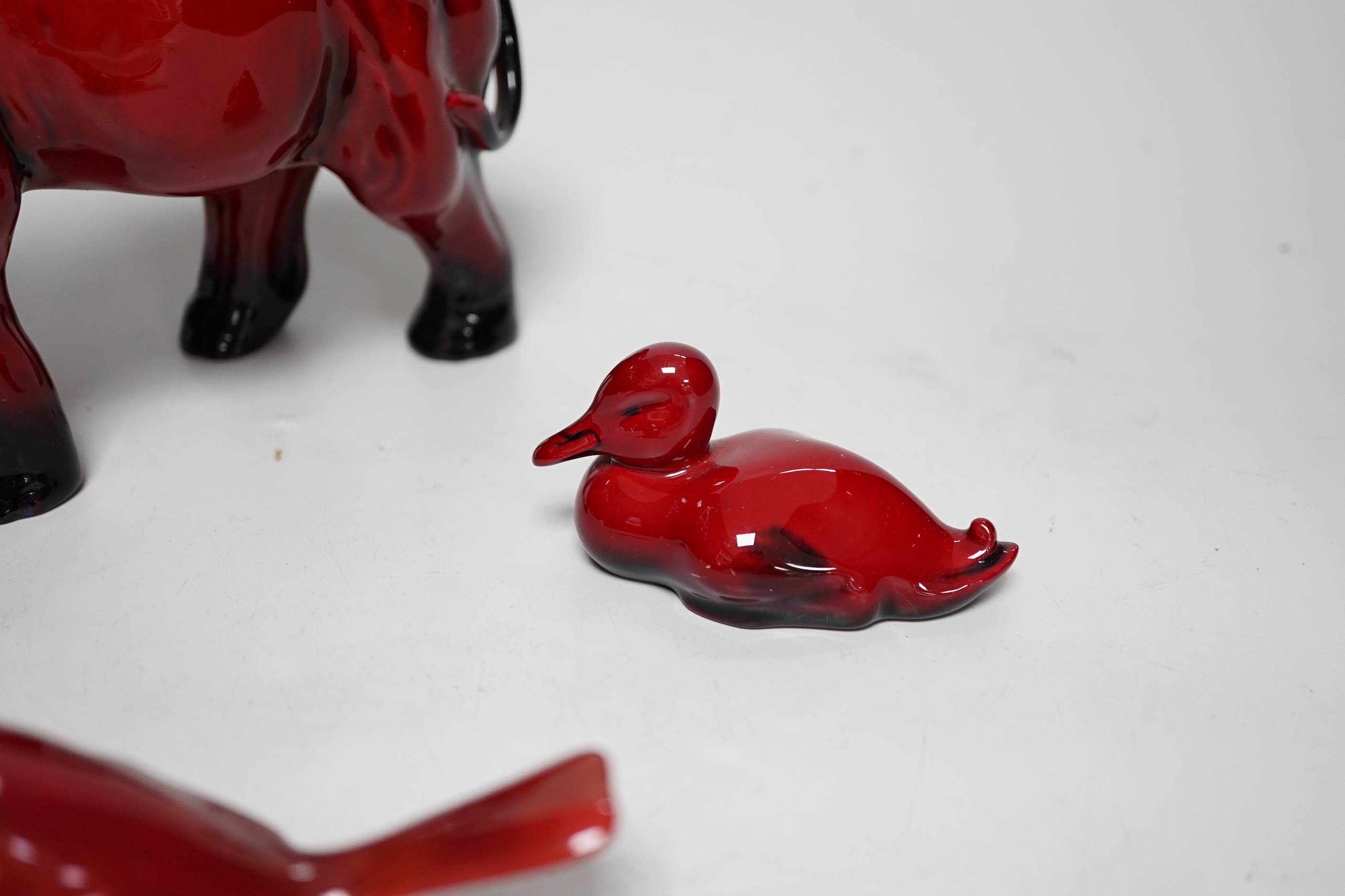 Three Royal Doulton Flambe animals